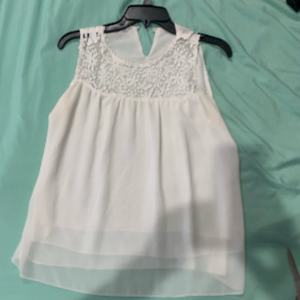 White tank with lace